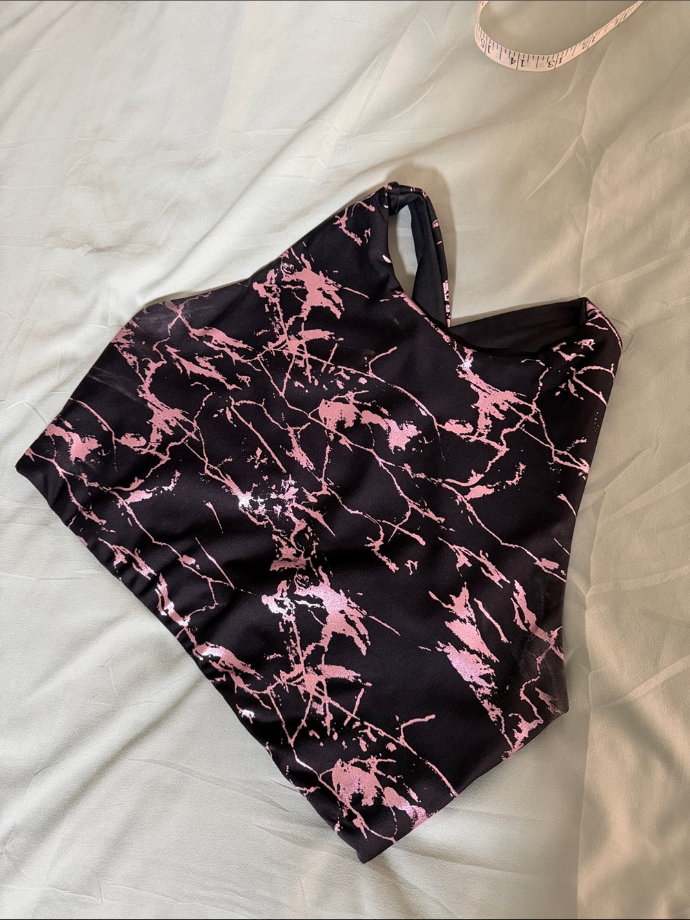 Emily Hsu Designs Black & Pink Marble Sports Bralette medium k10